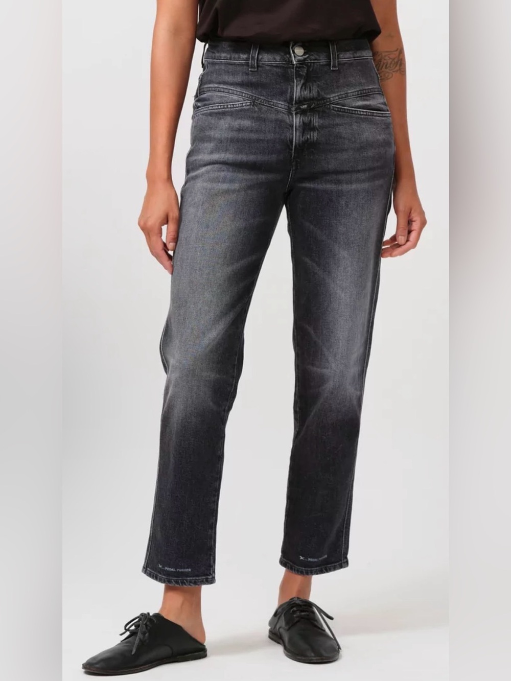 CLOSED DENIM ''Pedal Pusher'' Jeans in Dark Grey Made In Italy